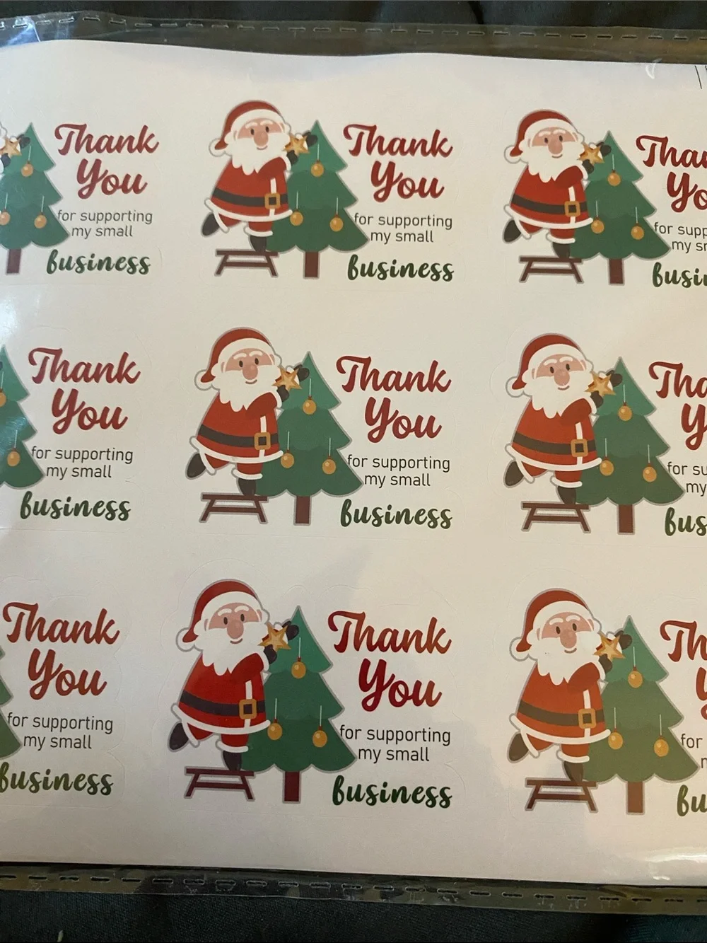 Christmas Thank You Stickers And Scratch Cards
